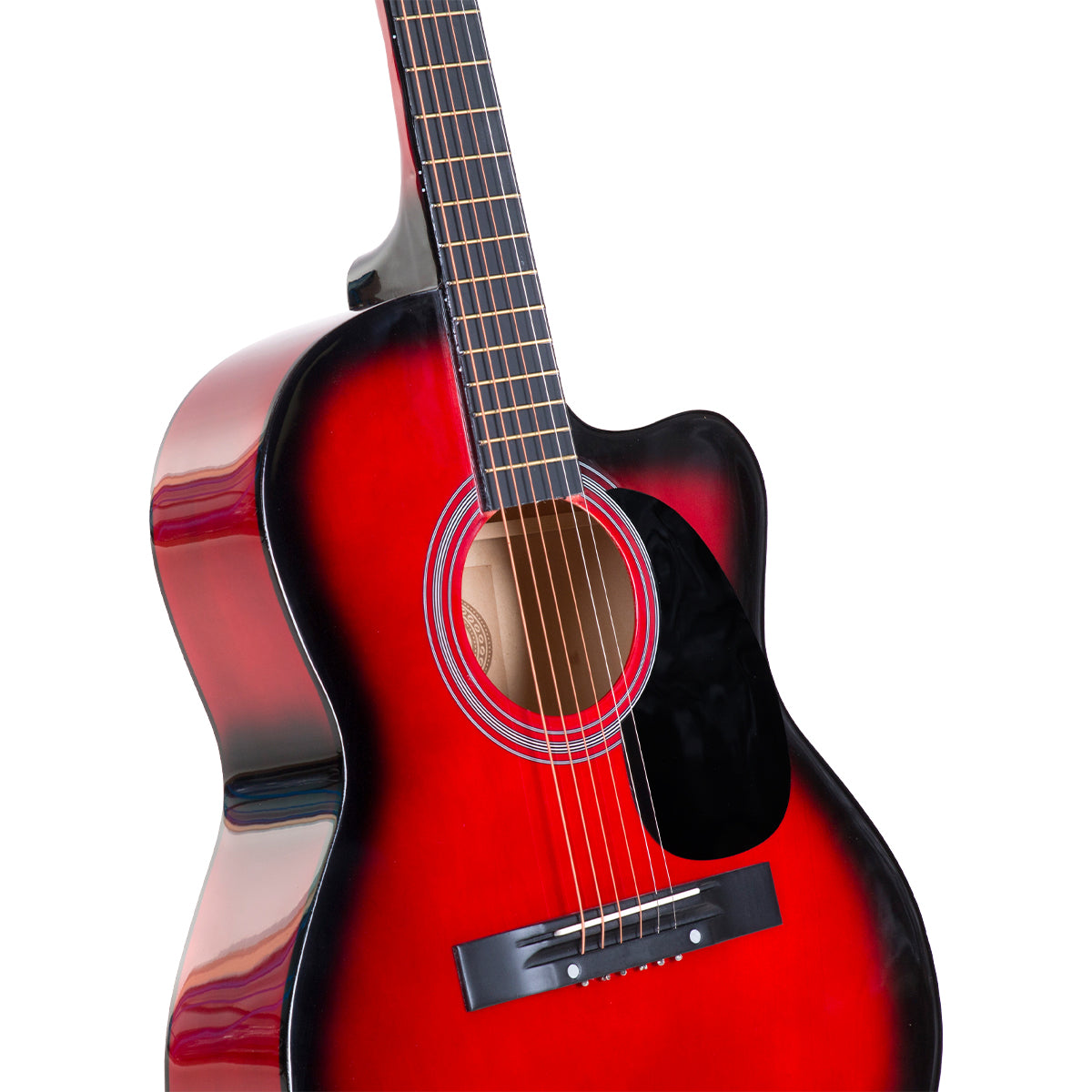 Karrera Acoustic Cutaway 40in Guitar | Red | Full-Size Acoustic Guitar