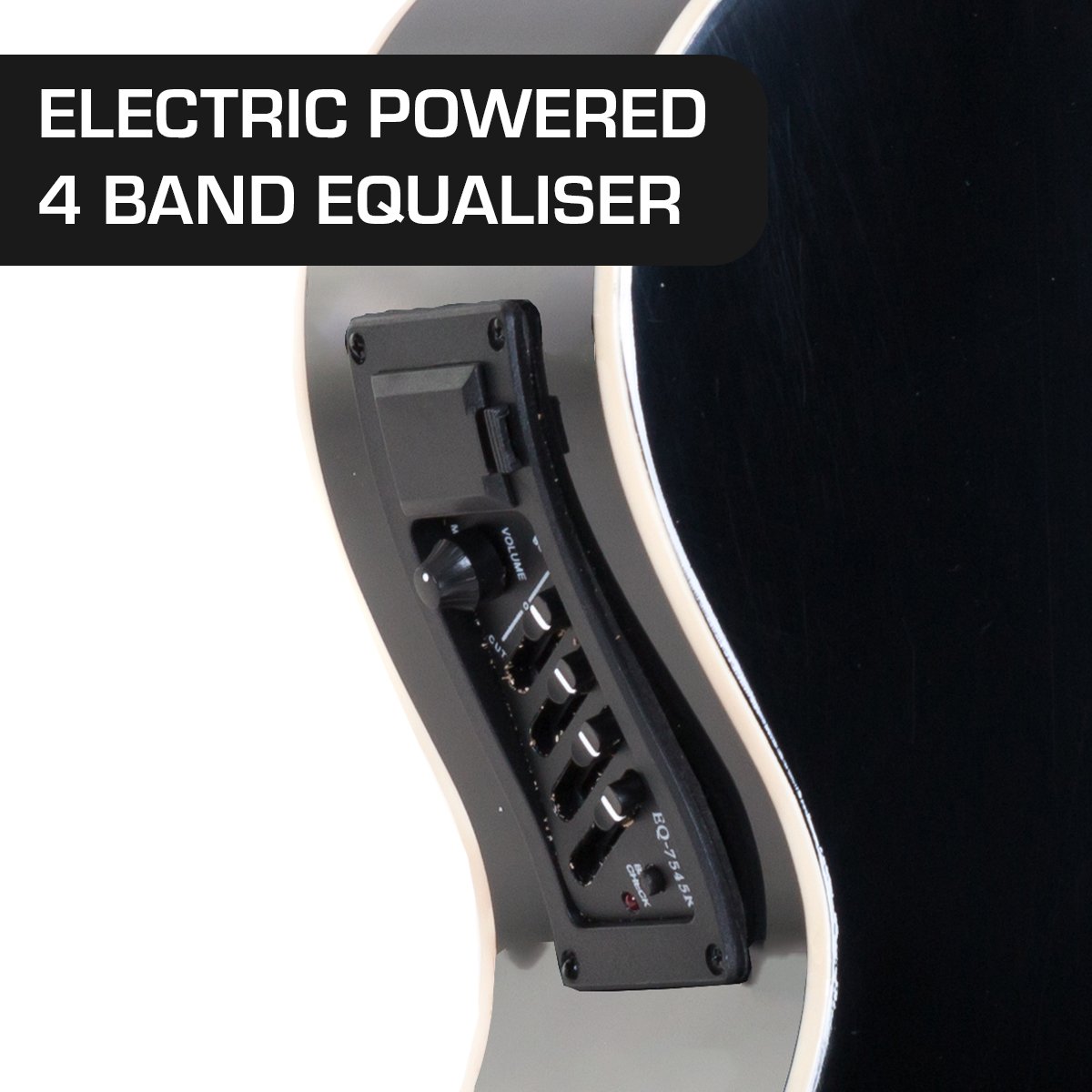 Karrera 43in Acoustic Bass Guitar | Black | Deep Tone & Rich Sound