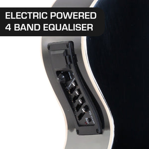 Karrera 43in Acoustic Bass Guitar | Black | Deep Tone & Rich Sound