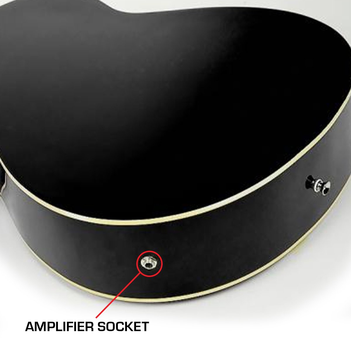Karrera 43in Acoustic Bass Guitar | Black | Deep Tone & Rich Sound