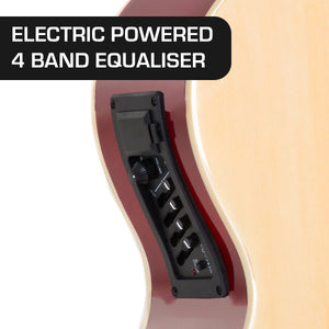 Karrera 43in Acoustic Bass Guitar with Electric Pickup | Natural | Versatile Performance