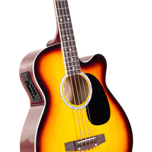 Karrera 43in Acoustic Bass Guitar | Sunburst | Classic Bass Sound