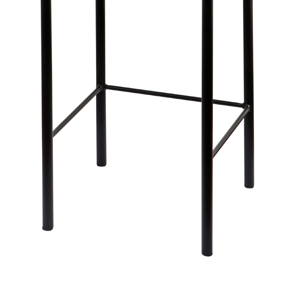 Sarantino Cedric Bar Stool | High-Density Foam Upholstered in PU Leather | Sturdy Iron Frame | Black & Beige