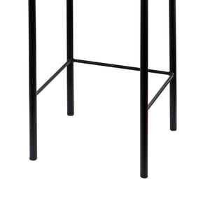 Sarantino Cedric Bar Stool | High-Density Foam Upholstered in PU Leather | Sturdy Iron Frame | Black & Beige