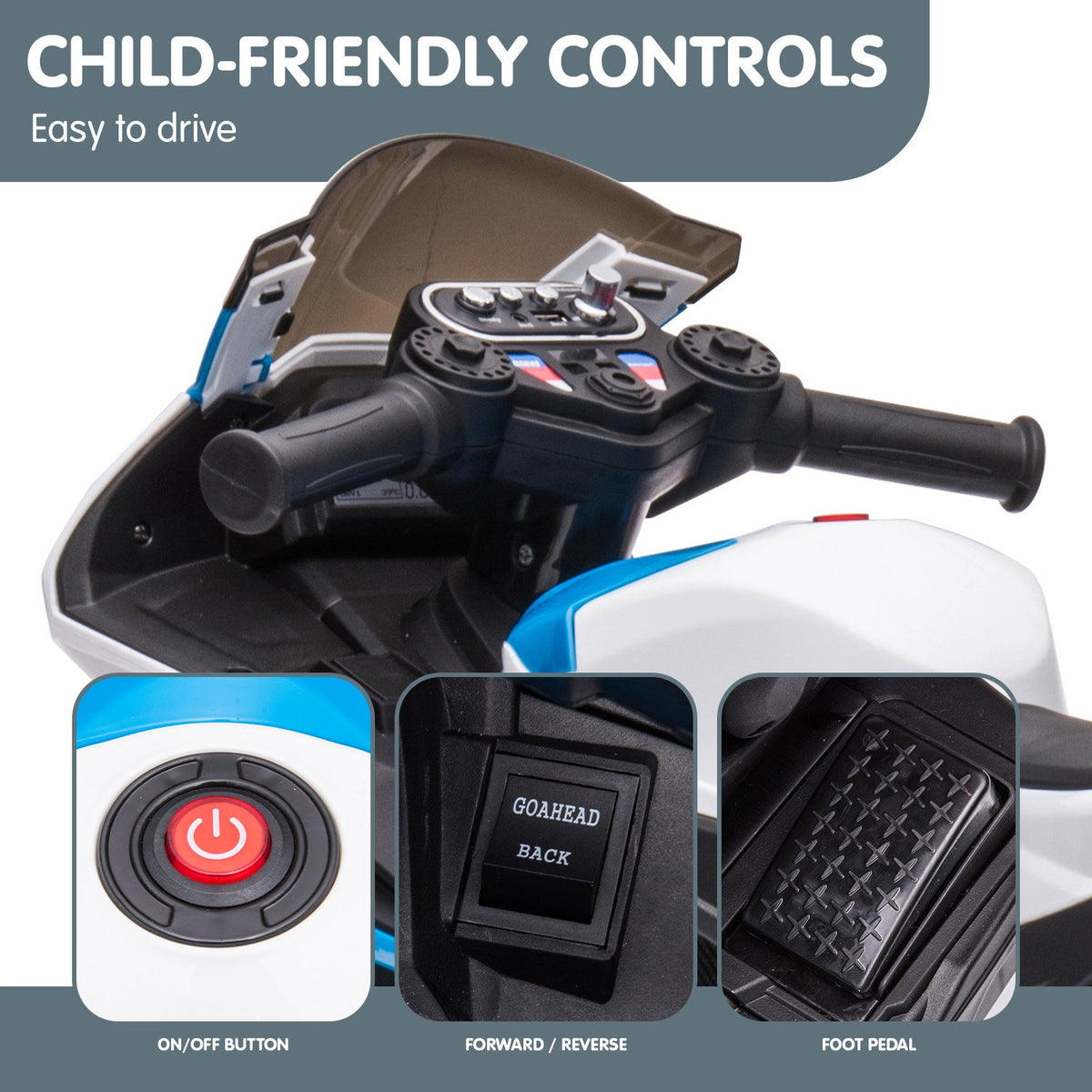 Kahuna BMW HP4 Race Kids Ride-on Motorbike | Blue
