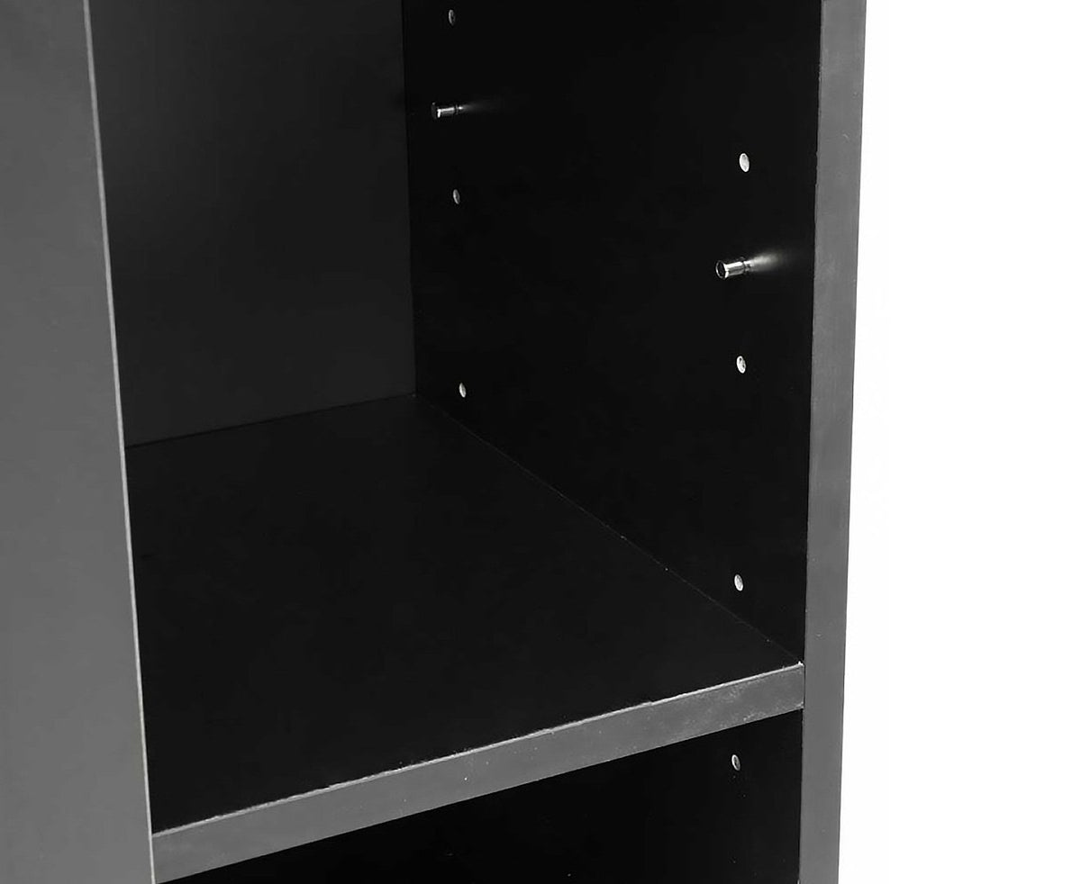 New 21 Pairs Shoe Cabinet Rack | Storage Organiser Shelf | 2 Doors Cupboard | Black
