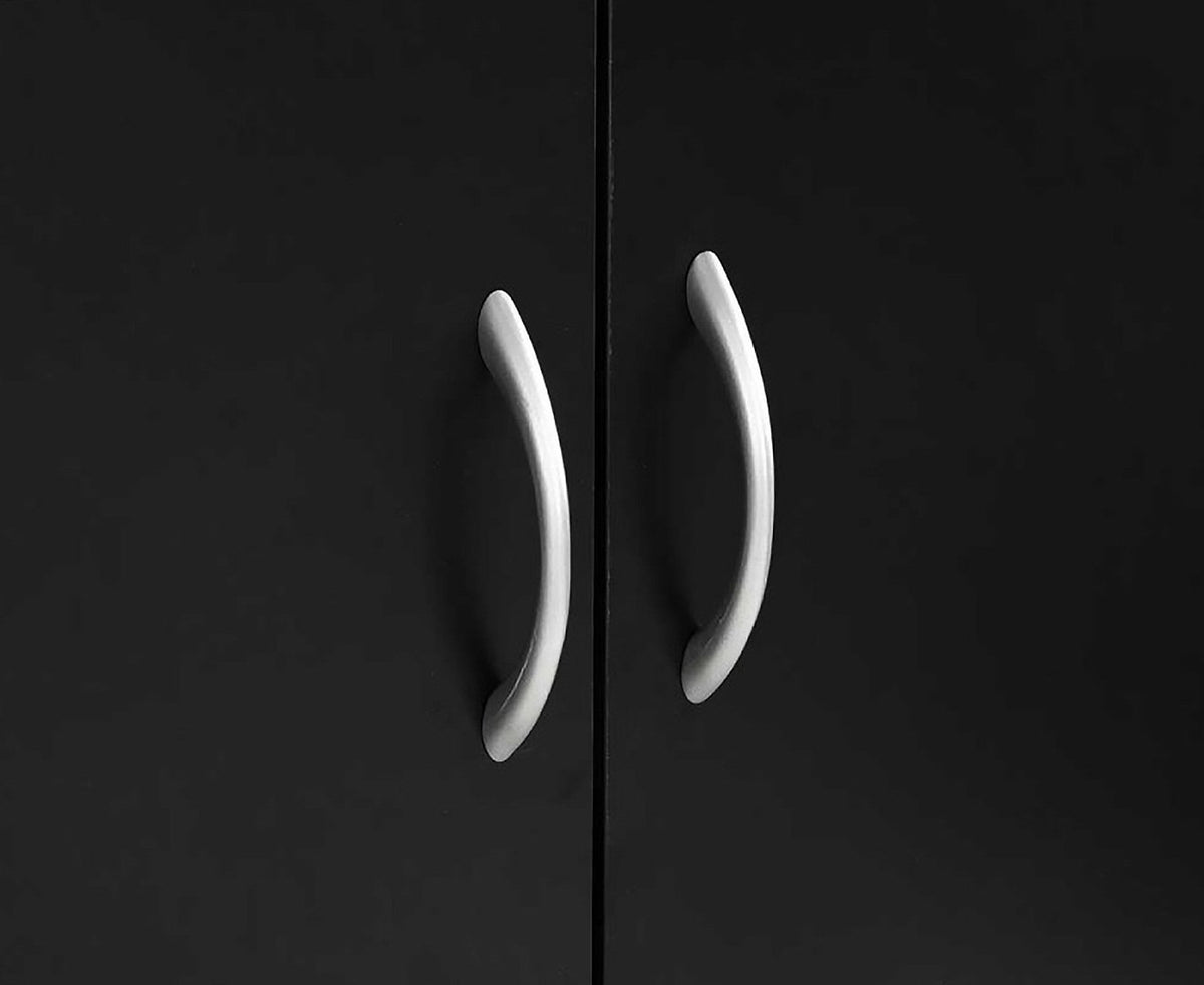 New 21 Pairs Shoe Cabinet Rack | Storage Organiser Shelf | 2 Doors Cupboard | Black