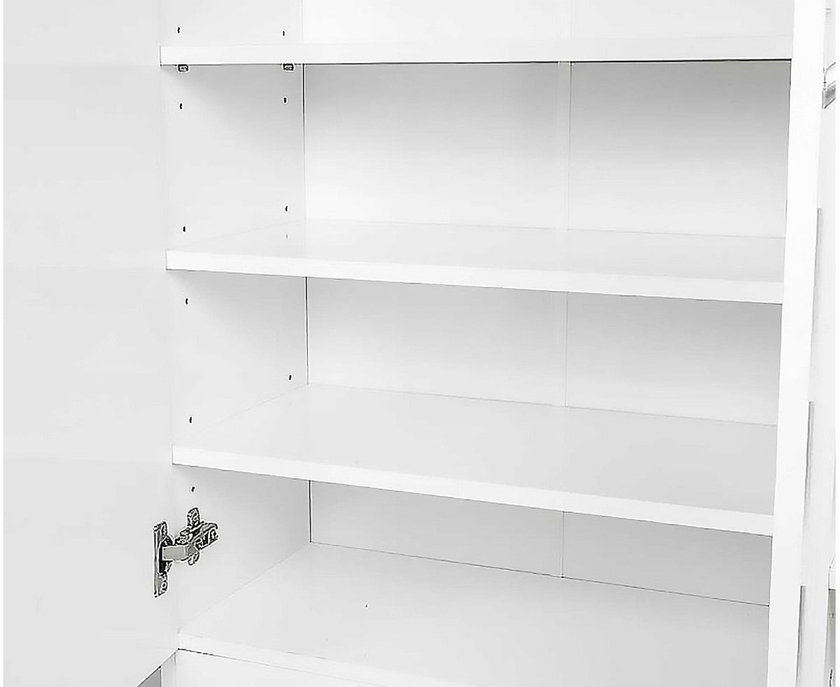 New 21 Pairs Shoe Cabinet Rack | Storage Organiser Shelf | 2 Doors Cupboard | White