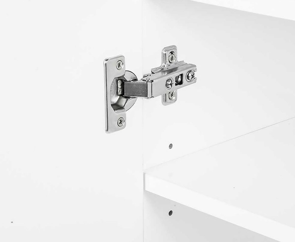 New 21 Pairs Shoe Cabinet Rack | Storage Organiser Shelf | 2 Doors Cupboard | White