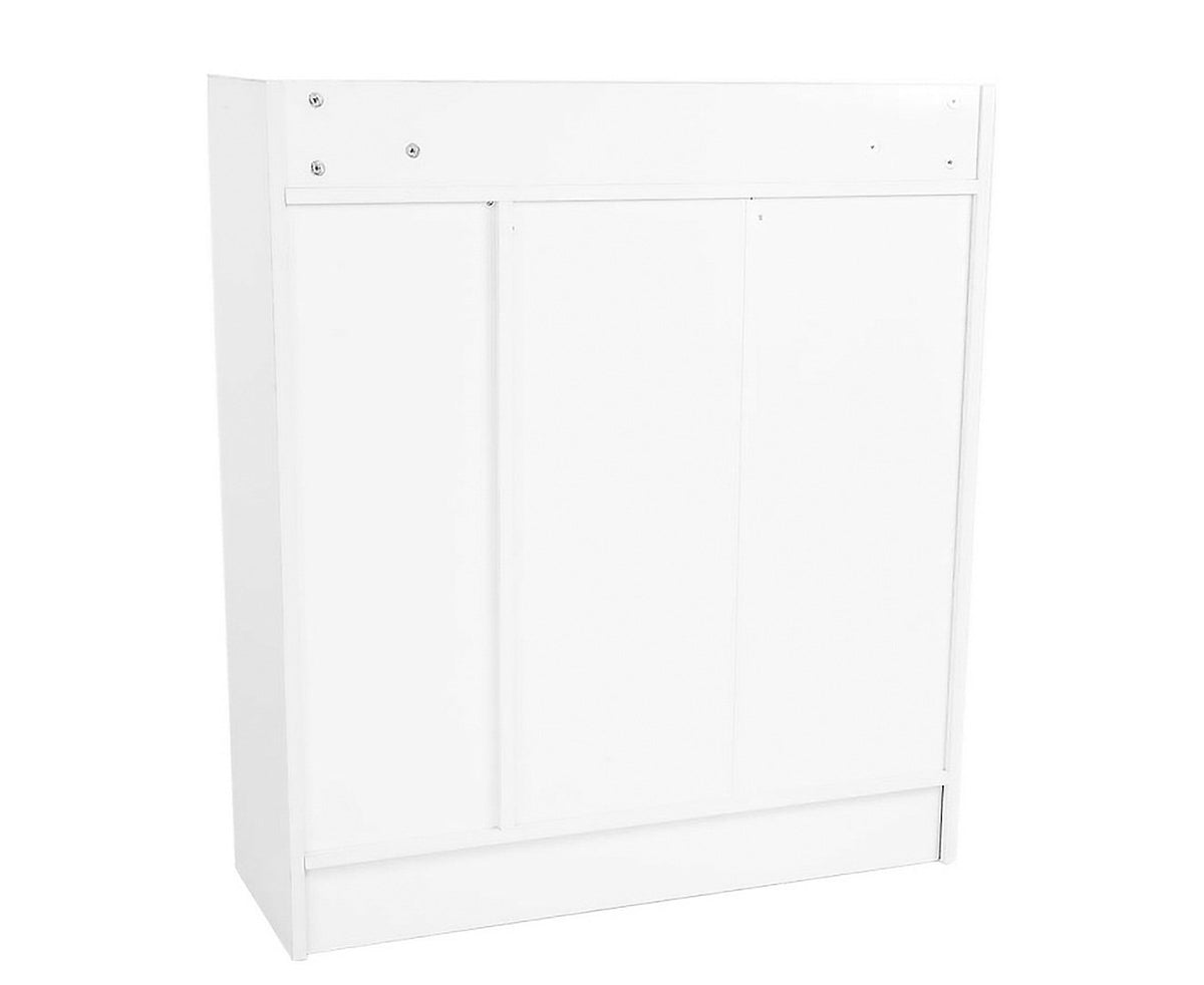 New 21 Pairs Shoe Cabinet Rack | Storage Organiser Shelf | 2 Doors Cupboard | White