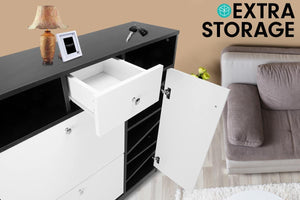 Shoe Rack Cabinet | Wooden Storage Organiser Shelf | Cupboard Drawer