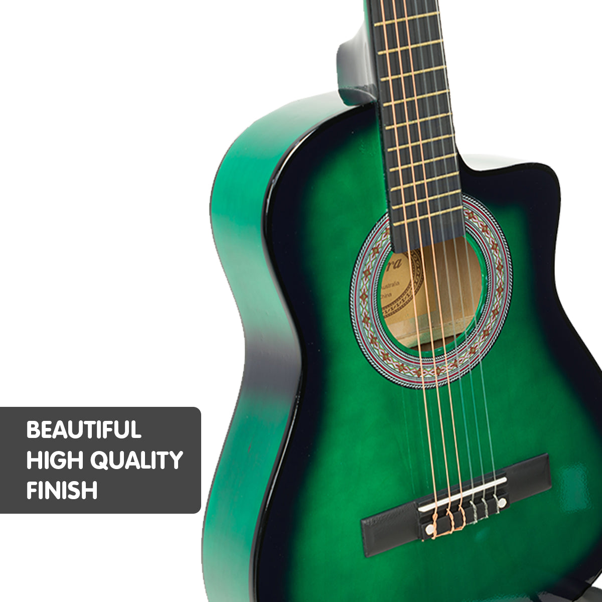 Karrera Children's Acoustic Guitar | Green | Beginner-Friendly Kids Instrument