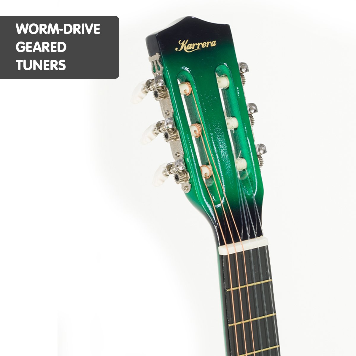 Karrera Children's Acoustic Guitar | Green | Beginner-Friendly Kids Instrument