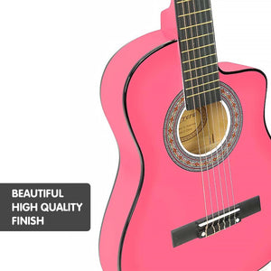 Karrera Children's Acoustic Guitar | Pink | Beginner Kids Music Instrument