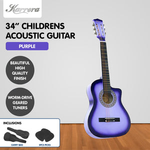 Karrera Children's Acoustic Guitar | Purple | Kids Beginner Music Instrument