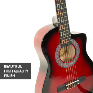 Karrera Children's Acoustic Guitar | Red | Easy-to-Play Kids Guitar