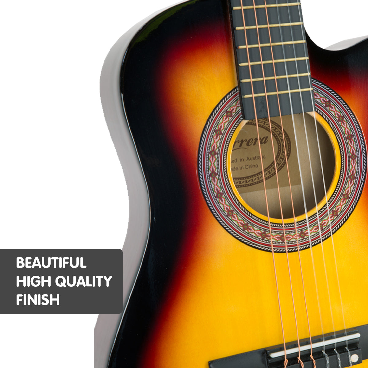 Karrera Children's Acoustic Guitar | Sunburst | 6-String Entry-Level Instrument