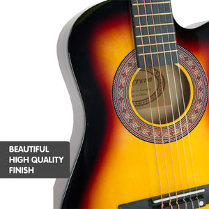 Karrera Children's Acoustic Guitar | Sunburst | 6-String Entry-Level Instrument