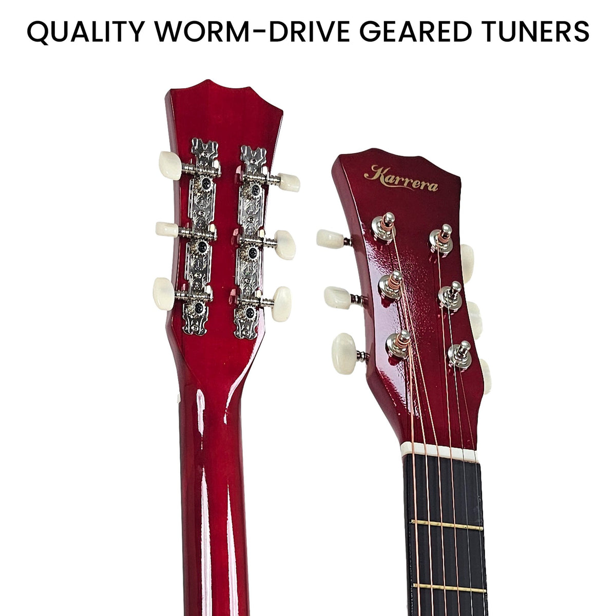 Karrera 38in Cutaway Acoustic Guitar with Guitar Bag | Natural | Beginner-Friendly Set