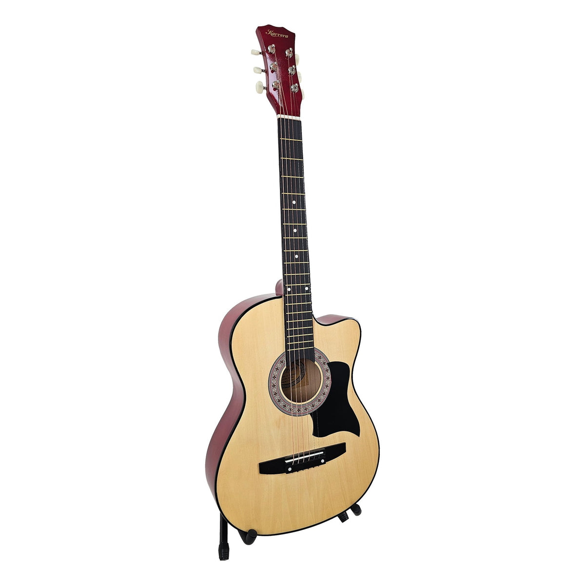 Karrera 38in Pro Cutaway Acoustic Guitar with Guitar Bag | Natural | Classic Acoustic Design