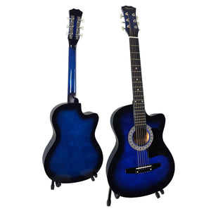 Karrera 38in Pro Cutaway Acoustic Guitar with Bag & Strings | Blue Burst | Full Guitar Set