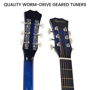 Karrera 38in Pro Cutaway Acoustic Guitar with Bag & Strings | Blue Burst | Full Guitar Set