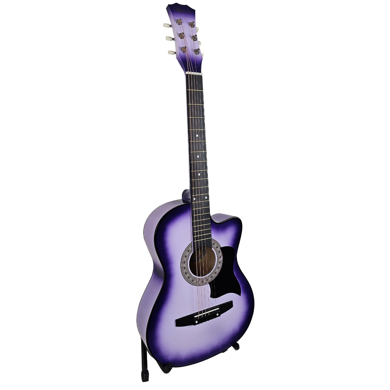 Karrera 38in Pro Cutaway Acoustic Guitar with Guitar Bag | Purple Burst | All-in-One Kit