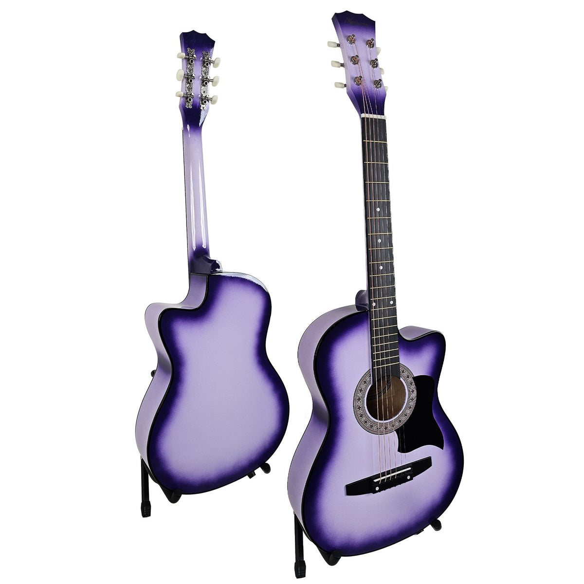 Karrera 38in Pro Cutaway Acoustic Guitar with Guitar Bag | Purple Burst | All-in-One Kit