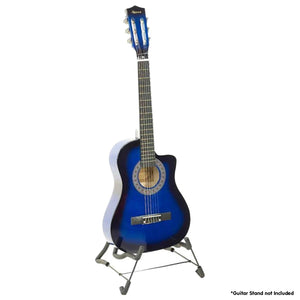Karrera 38in Cutaway Acoustic Guitar with Guitar Bag | Blue Burst | Complete Starter Kit