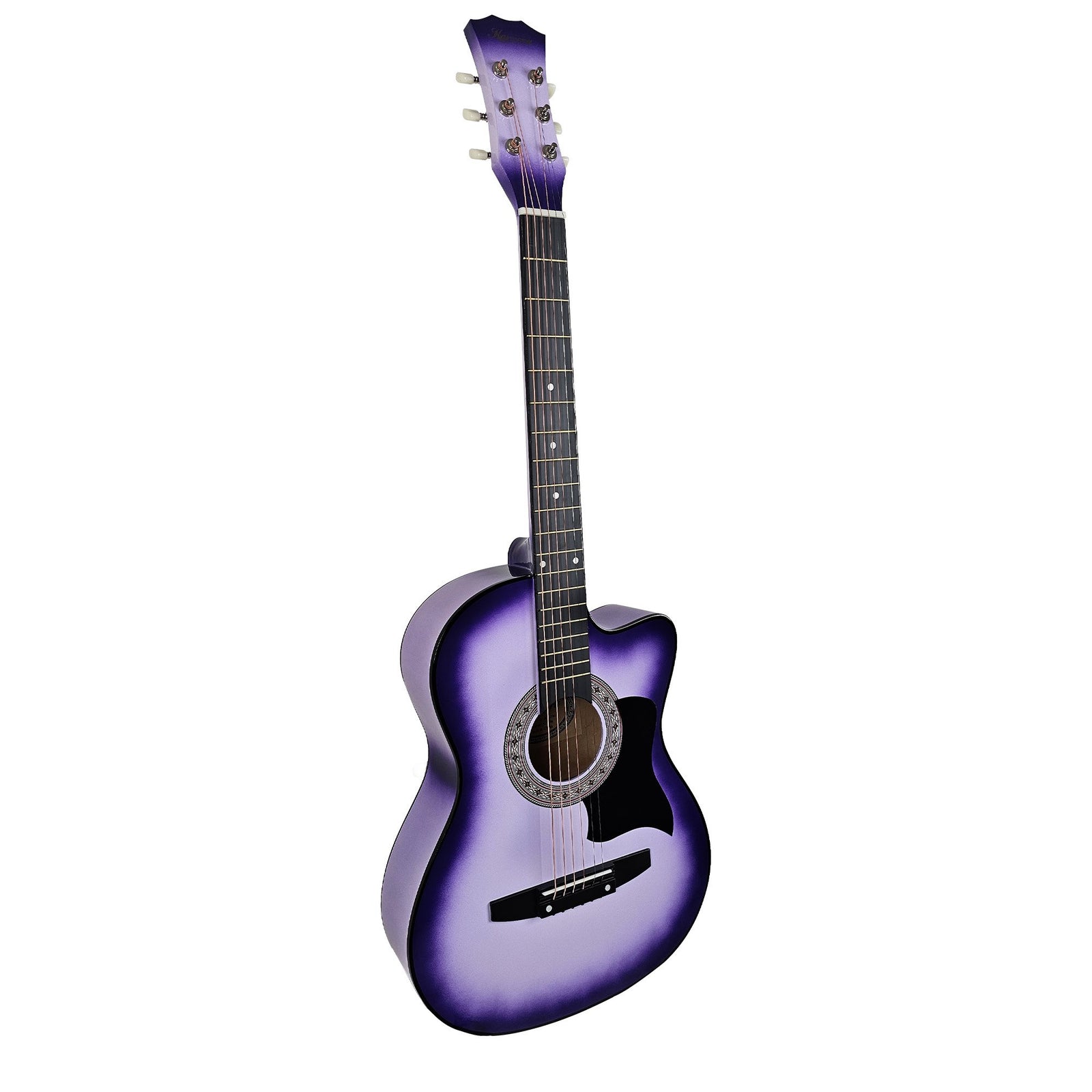 Karrera 38in Cutaway Acoustic Guitar with Guitar Bag | Purple Burst | Great for Beginners