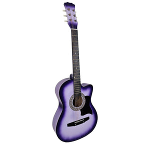 Karrera 38in Cutaway Acoustic Guitar with Guitar Bag | Purple Burst | Great for Beginners
