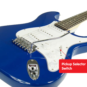 Karrera 39in Electric Guitar | Blue | Rock Music Beginner Instrument