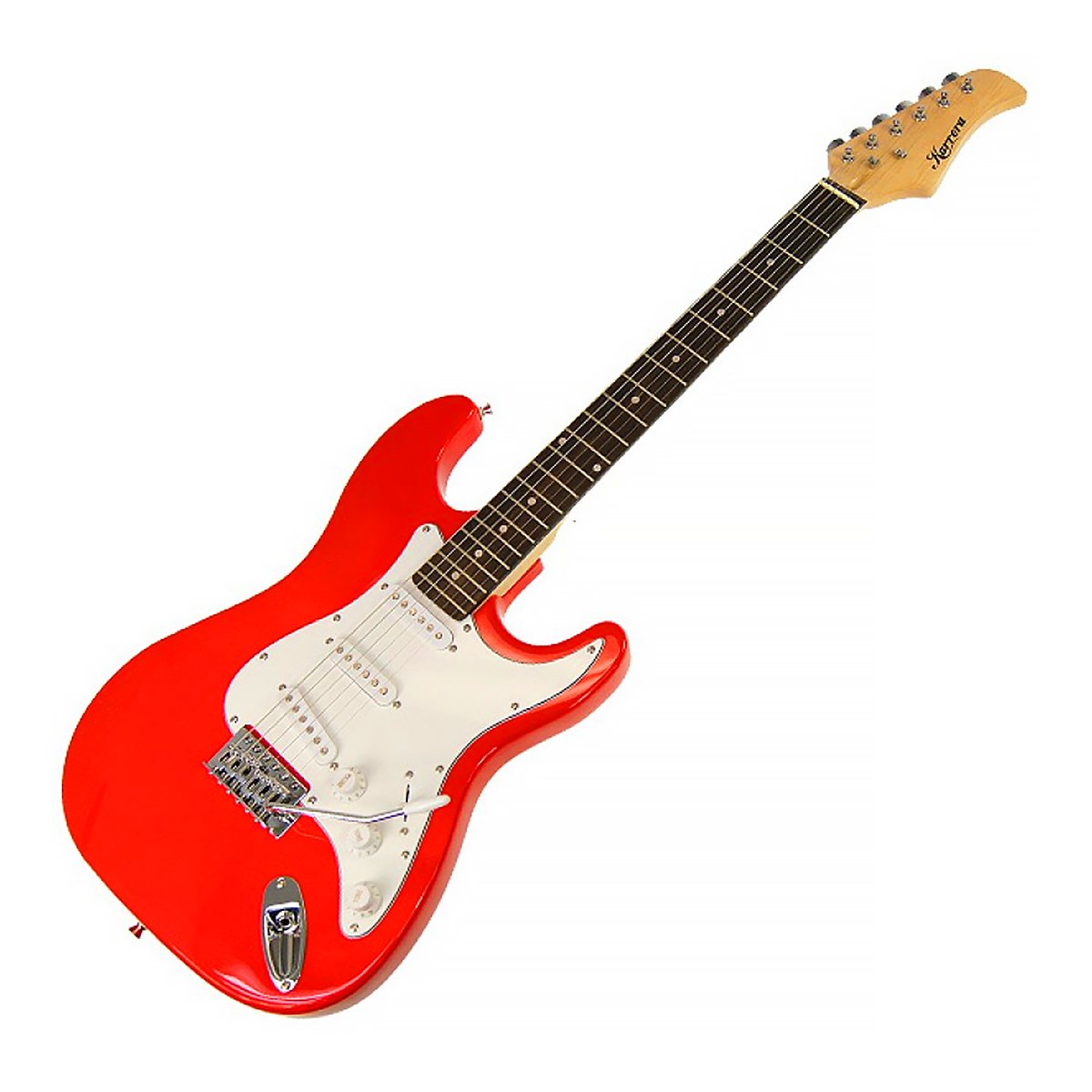 Karrera 39in Electric Guitar | Red | Full-Size Beginner Music Instrument