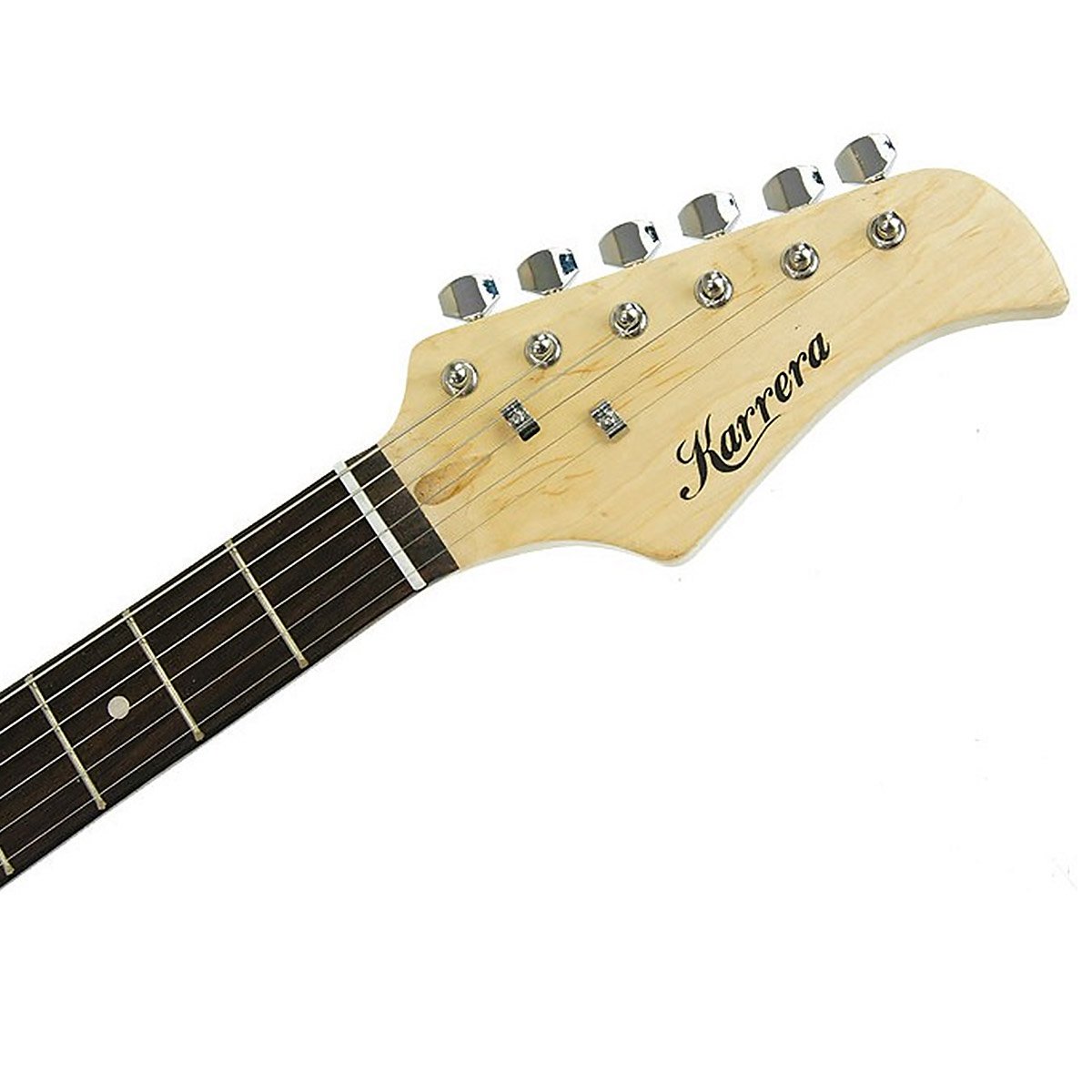 Karrera 39in Electric Guitar | Red | Full-Size Beginner Music Instrument