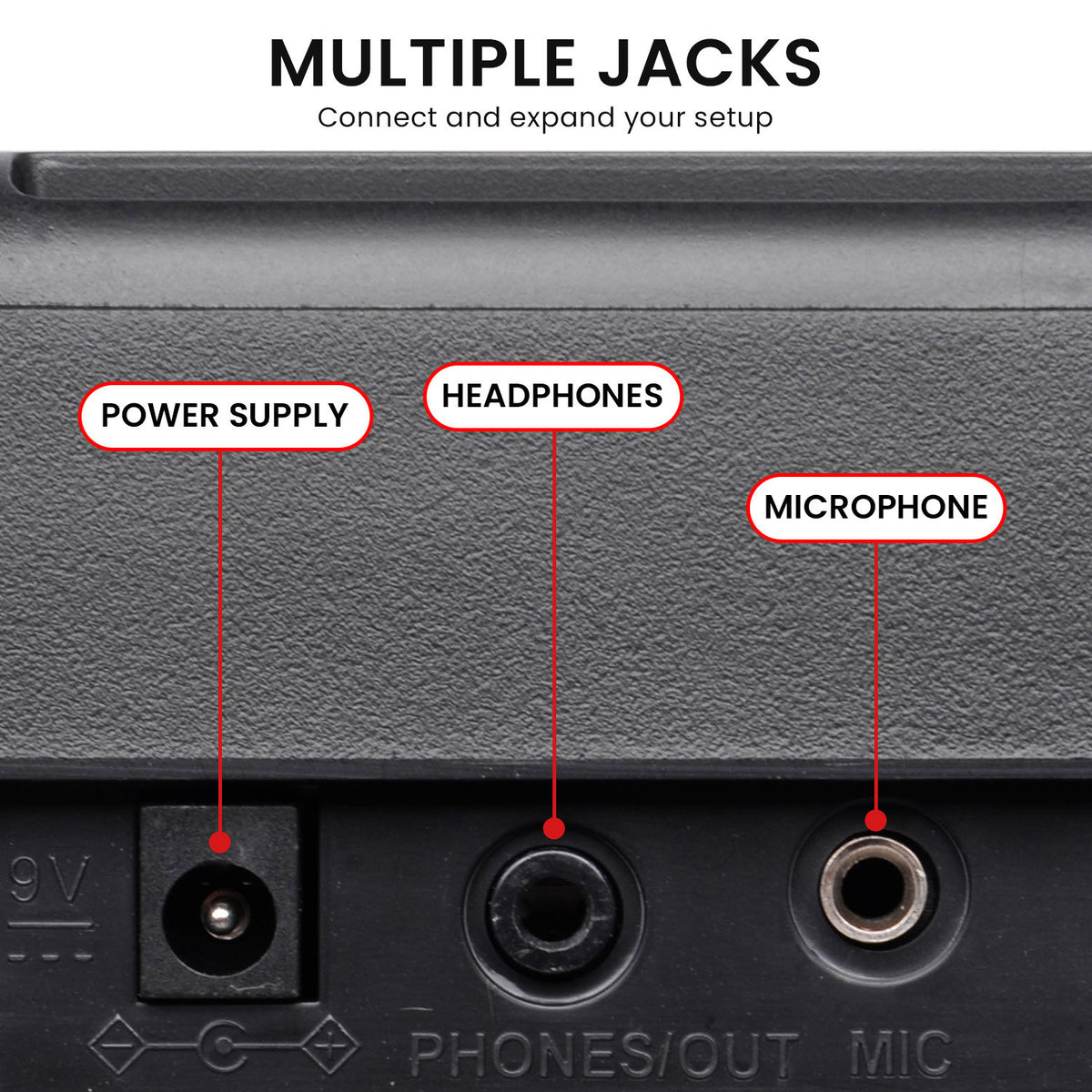 Karrera 61-Key Electronic Piano Keyboard | 75cm | Black | Adjustable Stand Included