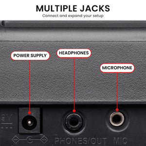 Karrera 61-Key Electronic Piano Keyboard | 75cm | Black | Adjustable Stand Included