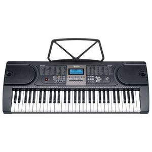 Karrera 61-Key Electronic Keyboard Piano with Stand | Black | Beginner Music Instrument