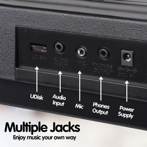 Karrera 61-Key Electronic LED Keyboard Piano with Stand | Black | Digital Music Experience