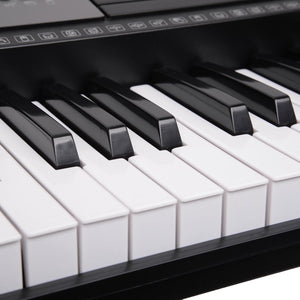 Karrera 61-Key Electronic LED Keyboard Piano with Stand | Black | Digital Music Experience