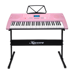 Karrera 61-Key Electronic Keyboard Piano with Stand | Pink | Fun Music Learning