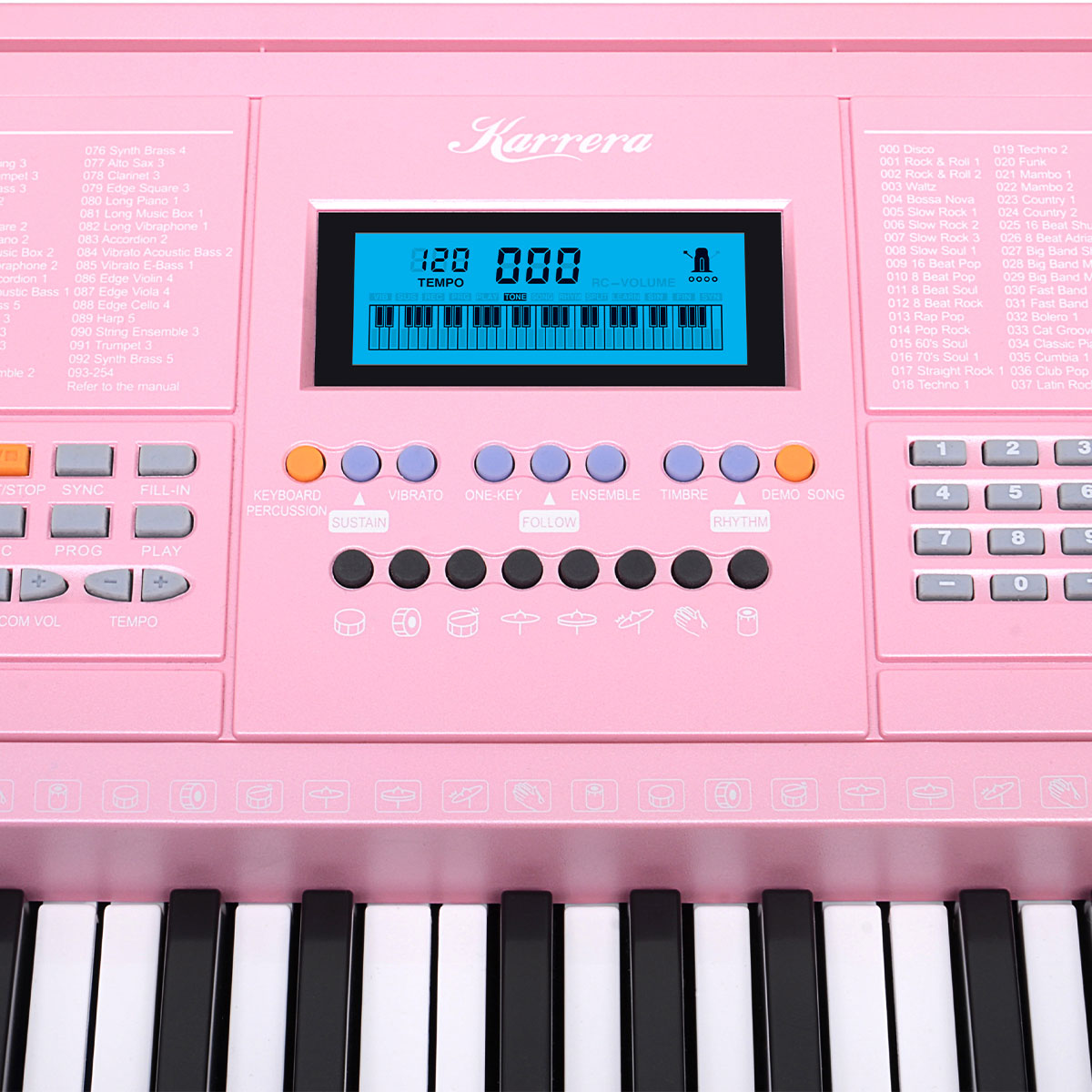 Karrera 61-Key Electronic Keyboard Piano with Stand | Pink | Fun Music Learning
