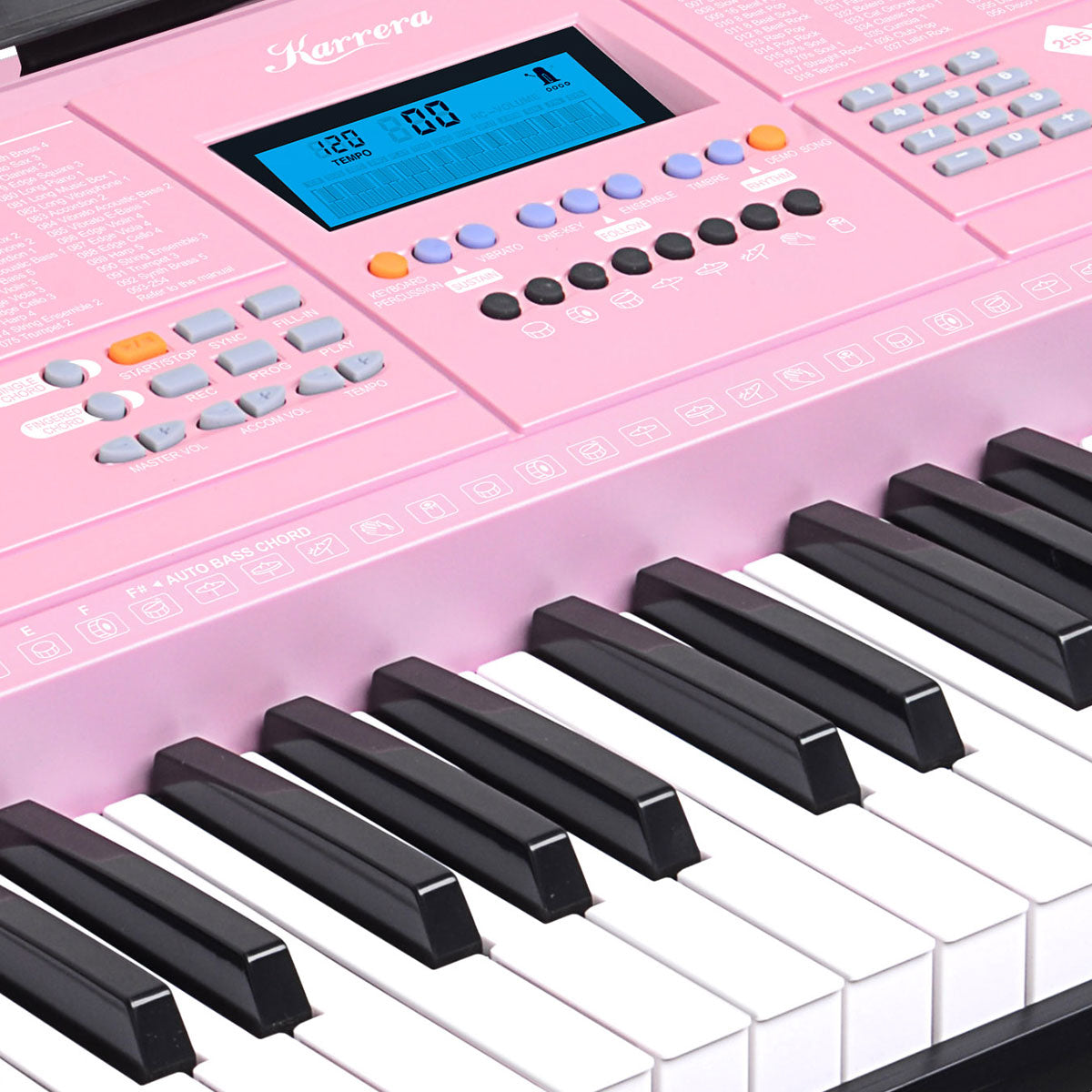 Karrera 61-Key Electronic Keyboard Piano with Stand | Pink | Fun Music Learning