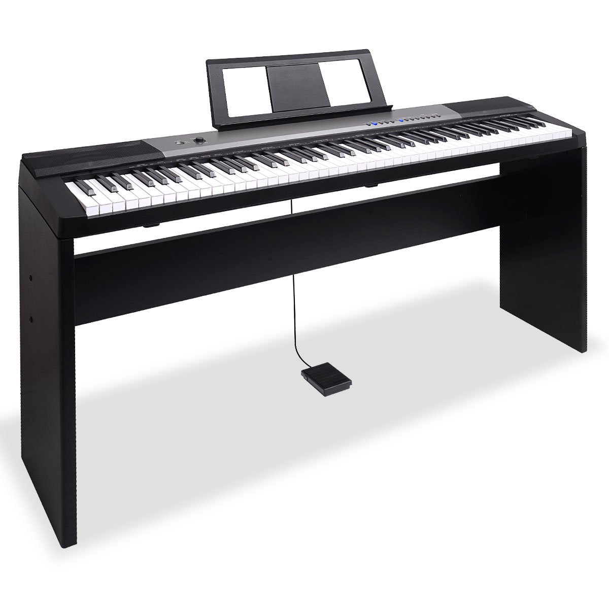 Karrera 88-Key Electronic Keyboard Piano with Stand | Black | Full-Size Digital Piano