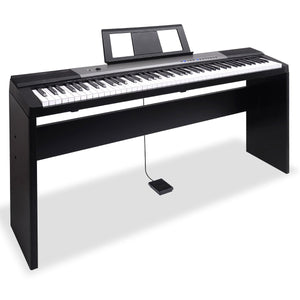 Karrera 88-Key Electronic Keyboard Piano with Stand | Black | Full-Size Digital Piano