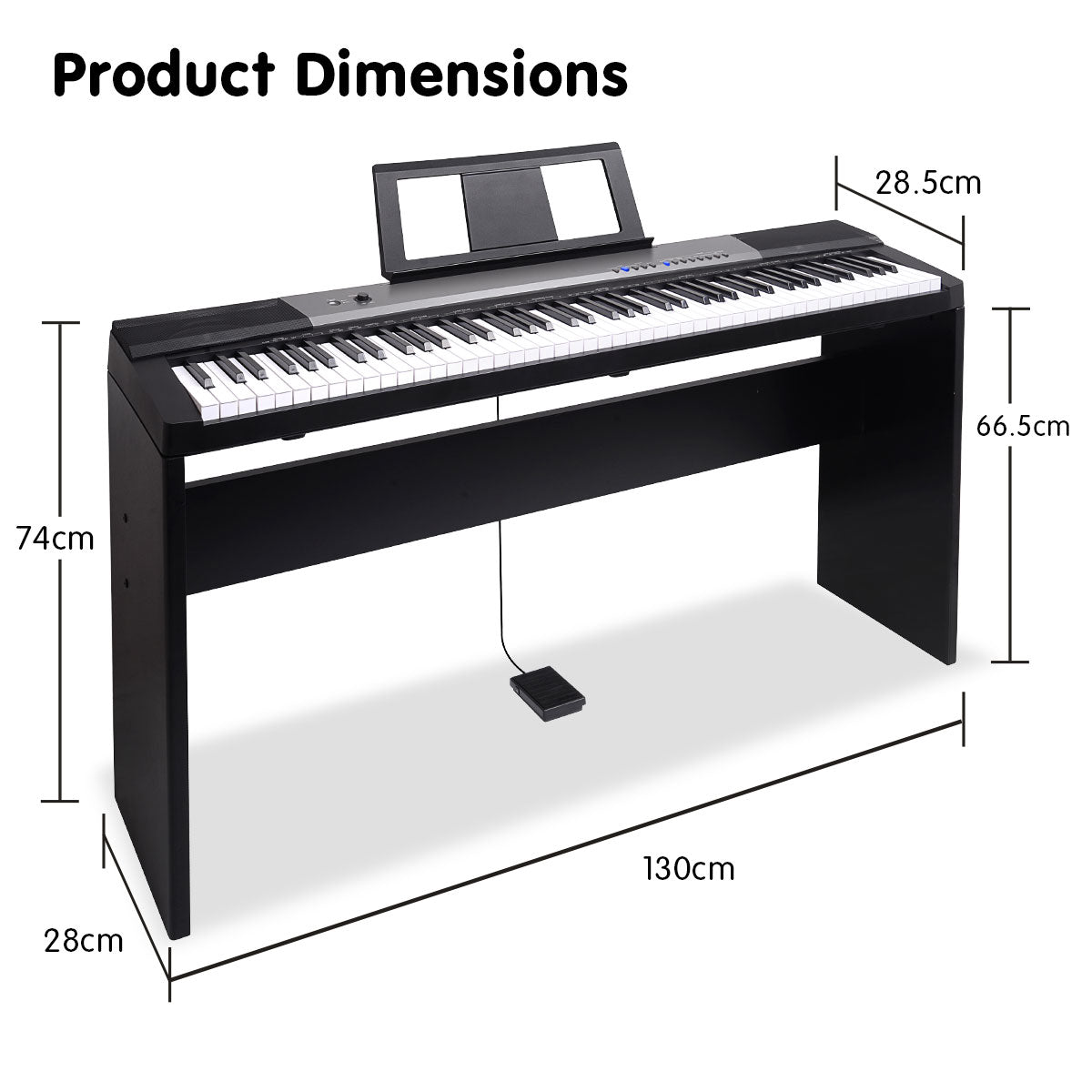 Karrera 88-Key Electronic Keyboard Piano with Stand | Black | Full-Size Digital Piano