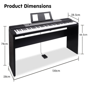 Karrera 88-Key Electronic Keyboard Piano with Stand | Black | Full-Size Digital Piano
