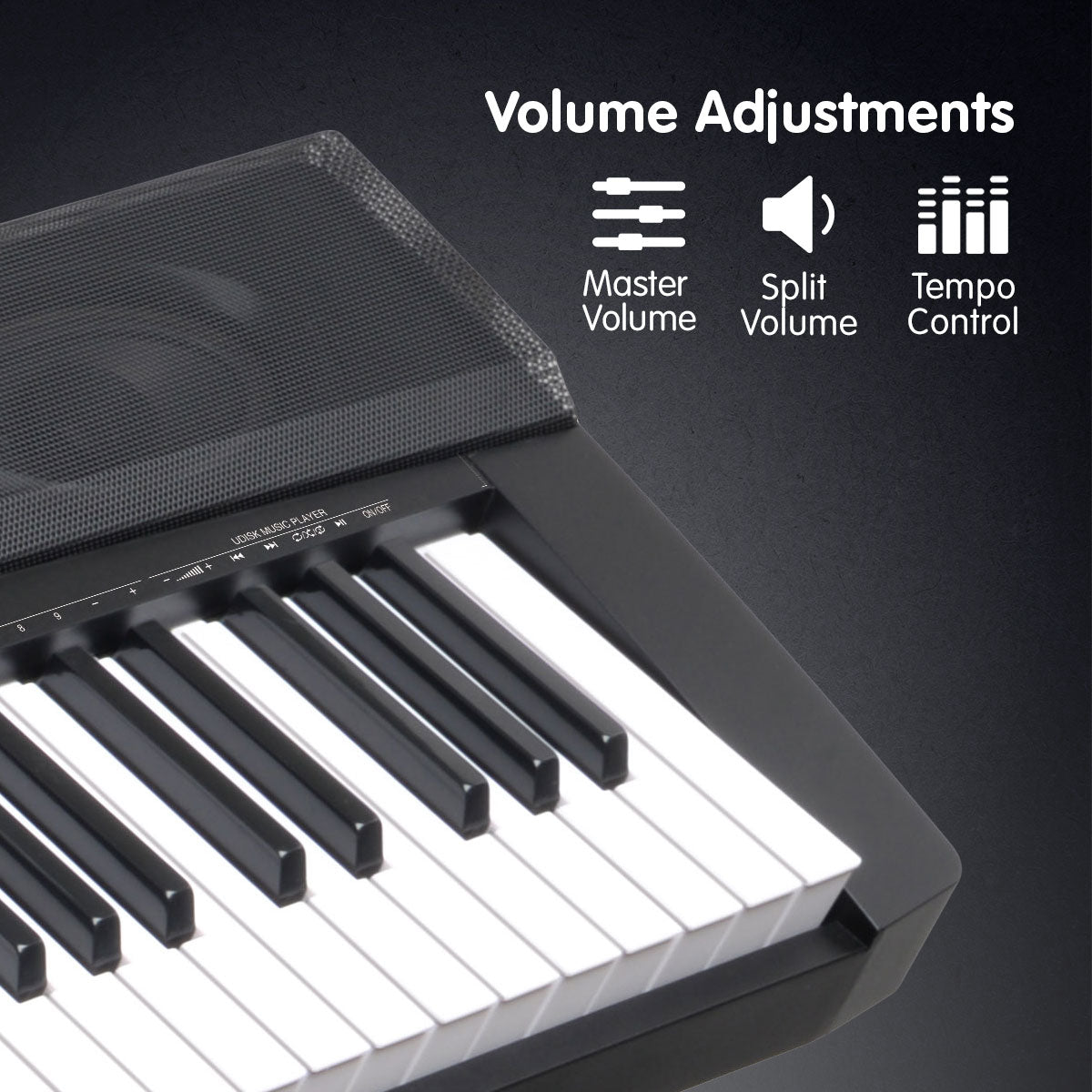 Karrera 88-Key Electronic Keyboard Piano with Stand | Black | Full-Size Digital Piano