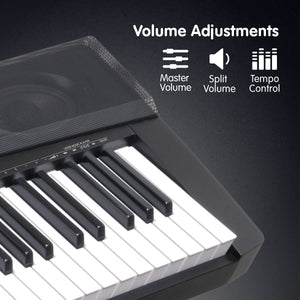 Karrera 88-Key Electronic Keyboard Piano with Stand | Black | Full-Size Digital Piano