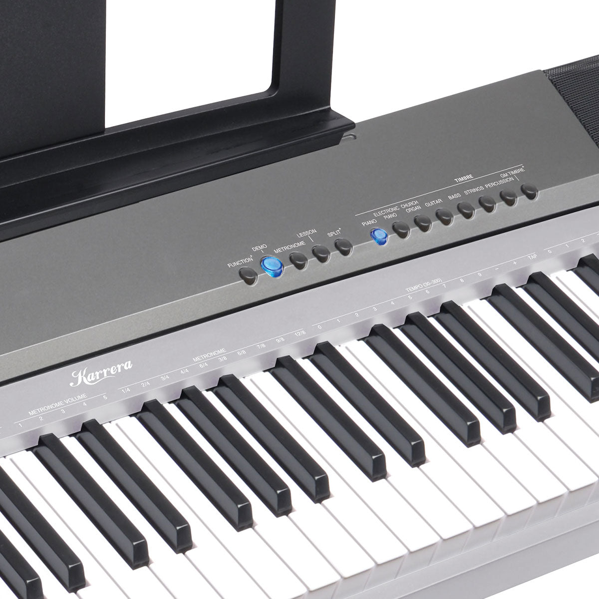 Karrera 88-Key Electronic Keyboard Piano with Stand | Silver | Professional Music Keyboard