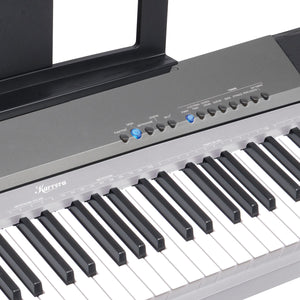 Karrera 88-Key Electronic Keyboard Piano with Stand | Silver | Professional Music Keyboard